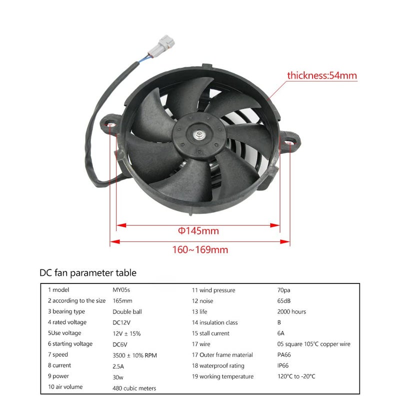 PROOTOM OTOM Universal Motorcycle Radiator Cooling Fan Oil Cooler Water Cooler Electric Fan 4inch 5inch for All Dirt Bike Motocross ATV (5 Inches) - Image 2